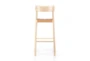Allan Natural Woven Leather Bar Stool With Back - Front