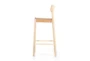 Allan Natural Woven Leather Bar Stool - Side