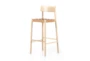 Allan Natural Woven Leather Bar Stool With Back - Signature
