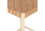 Allan Natural Woven Leather Counter Stool With Back - Detail