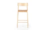 Allan Natural Woven Leather Counter Stool With Back - Front