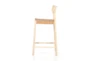 Allan Natural Woven Leather Counter Stool With Back - Side