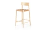 Allan Natural Woven Leather Counter Stool With Back - Signature