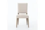 Caswell Dark Linen Armless Dining Chair - Front