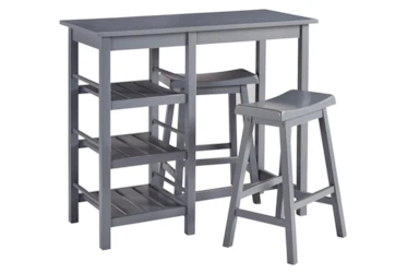 Grey Breakfast Table Counter Set For 2