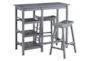 Grey 43" Breakfast Table Counter Set For 2 - Signature