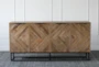 Reclaimed Pine + Iron Base 4 Door Sideboard - Front