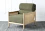 Green + Natural Ash Frame With Rattan Panel Accent Chair - Signature