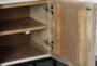 Weathered Elm 2 Door Cabinet With Black Metal Legs - Detail
