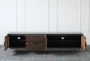 Brown + Black 2 Drawer 3 Door Tv Stand - Detail