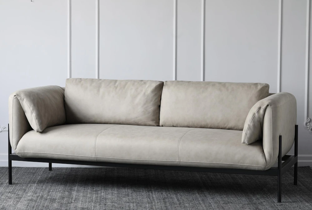 Microfiber Fold-Over Arm + Iron Frame Sofa | Living Spaces