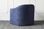 Navy Boucle Sculpted Accent Chair - Back