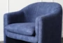 Navy Boucle Sculpted Accent Chair - Detail