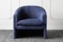 Navy Boucle Sculpted Accent Chair - Front