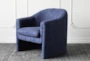 Navy Boucle Sculpted Accent Chair - Signature