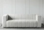 Neutral Fabric Vertical Channeled Sofa - Front