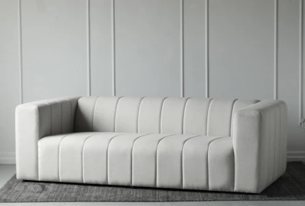 Neutral Fabric Vertical Channeled Sofa - Main