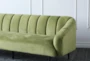 Green Velvet Channeled Sofa - Detail
