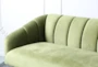 Green Velvet Channeled Sofa - Detail