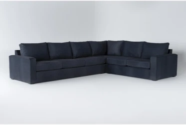 Araceli Denim 3 Piece Sectional With Left Arm Facing Sofa