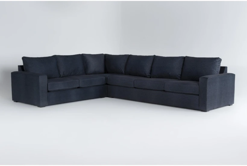 Araceli Denim 3 Piece Sectional With Right Arm Facing Sofa - 360