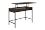 Barstowe Brown 40" Lift-Top Adjustable Standing Desk With 1 Drawer + 3 Shelves - Detail