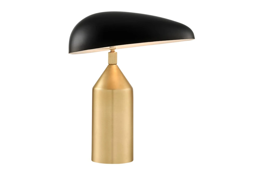 14 Inch Black + Gold Asymetrical Adjustable Dome Table Lamp