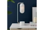 20 Inch White + Frosted Glass Capsule Table Lamp - Room