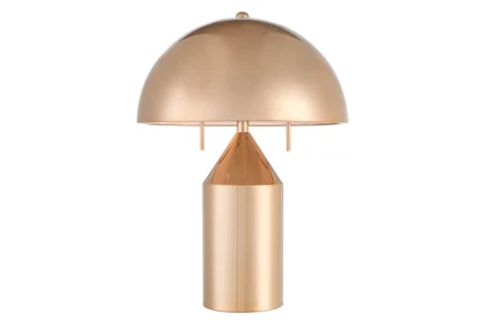 20 Inch Gold  2 Light Mushroom Dome Lamp With Pull Chain Switch - Main