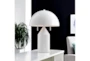20 Inch White 2 Light Mushroom Dome Lamp With Pull Chain Switch - Room