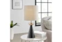 20 Inch Black + Gold Cone Table Lamp - Room