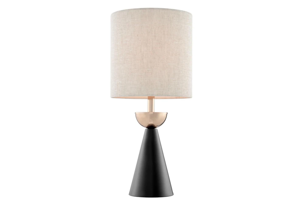 20 Inch Black + Gold Cone Table Lamp