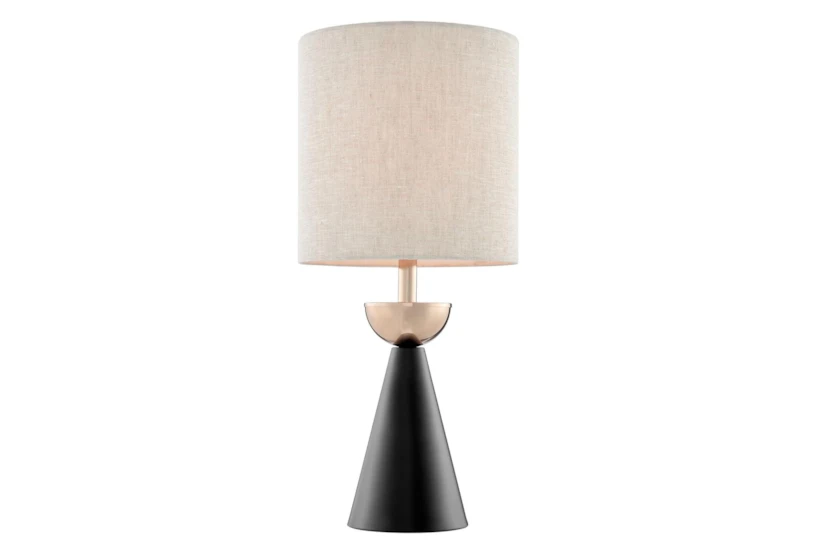20 Inch Black + Gold Cone Table Lamp - 360