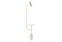59 Inch White + Antique Brass Task Floor Lamp With Table - Signature