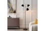 67 Inch Black + Gold Gooseneck 3 Light Tree Floor Lamp With 3 Way Switch - Room