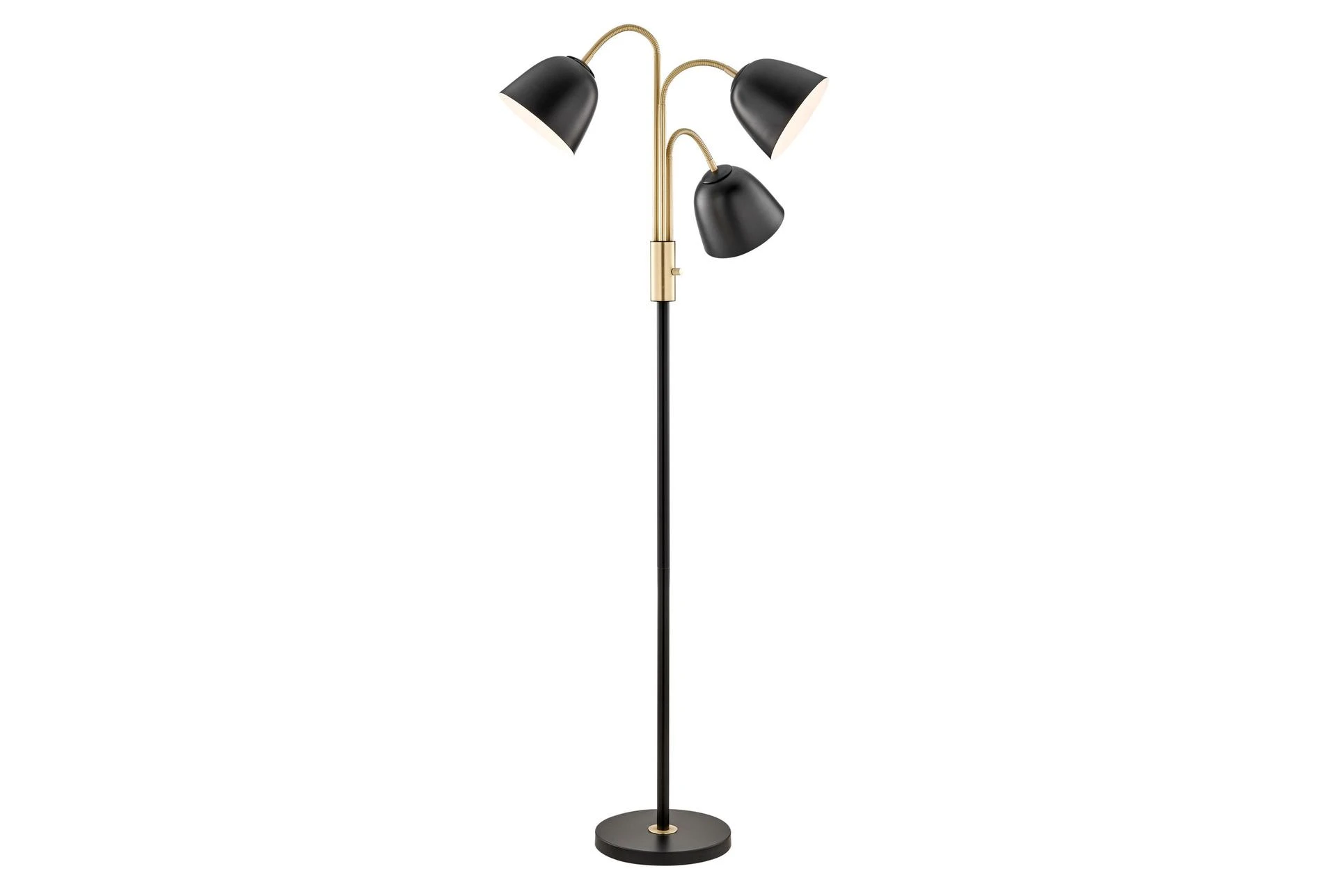 bloemblad korting Intuïtie 67 Inch Black + Gold Gooseneck 3 Light Tree Floor Lamp With 3 Way Switch |  Living Spaces
