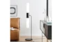 60 Inch Black + Frosted Glass 2 Light Cylinder Floor Lamp - Room