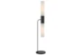60 Inch Black + Frosted Glass 2 Light Cylinder Floor Lamp - Signature