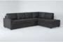 Mathers Slate 125" 2 Piece Sectional with Left Arm Facing Queen Sleeper Sofa & Right Arm Facing Corner Chaise - Signature
