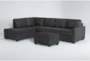 Mathers Slate 125" 2 Piece Sectional with Right Arm Facing Queen Sleeper Sofa,Left Arm Facing Corner Chaise & Storage Ottoman - Signature