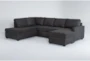 Mathers Slate 125" 2 Piece Sectional with Right Arm Facing Sofa Chaise & Left Arm Facing Corner Chaise - Signature