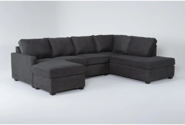 Mathers Slate 125" 2 Piece Sectional With Left Arm Facing Sofa Chaise & Right Arm Facing Corner Chaise
