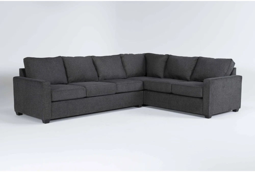 Mathers Slate 125" 2 Piece Sectional With Left Arm Facing Queen Sleeper Sofa