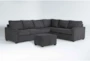 Mathers Slate 125" 2 Piece Sectional with Left Arm Facing Queen Sleeper Sofa & Storage Ottoman - Signature