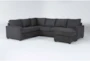 Mathers Slate 125" 2 Piece Sectional with Right Arm Facing Queen Sleeper Sofa Chaise - Signature