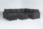 Mathers Slate 2 Piece Sectional With Left Arm Facing Sleeper Sofa, Chaise & Ottoman - Signature