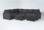 Mathers Slate 125" 2 Piece Sectional with Right Arm Facing Queen Sleeper Sofa Chaise & Storage Ottoman - Signature