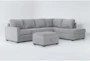 Mathers Oyster 125" 2 Piece Sectional with Right Arm Facing Corner Chaise & Storage Ottoman - Signature