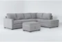 Mathers Oyster 125" 2 Piece Sectional with Left Arm Facing Queen Sleeper Sofa,Right Arm Facing Corner Chaise & Storage Ottoman - Signature