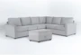 Mathers Oyster 125" 2 Piece Sectional with Left Arm Facing Queen Sleeper Sofa & Storage Ottoman - Signature